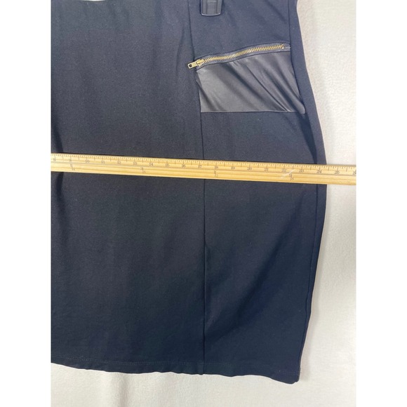 Gramercy 22 Women 2X Black Pencil Skirt Faux Leather Pockets Career Made in USA - Picture 7 of 10